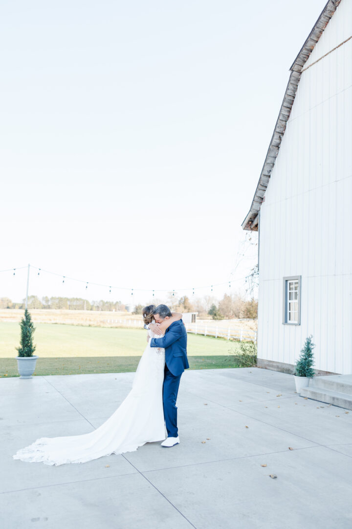 father daughter first look at abellas weddings and events fall october wedding