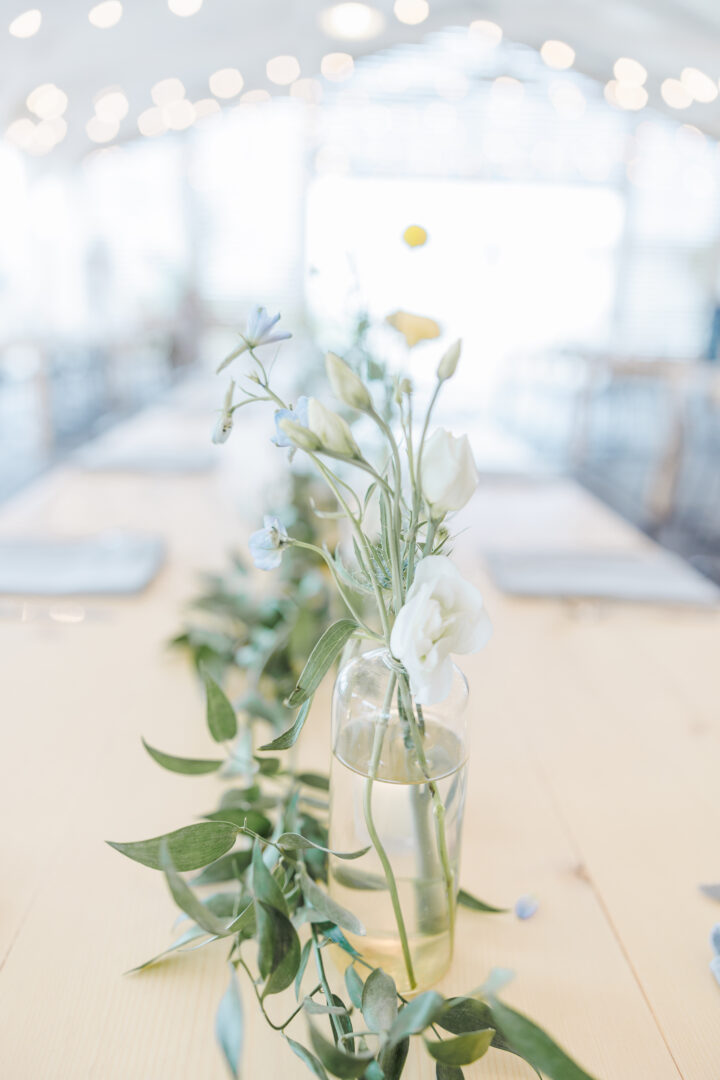 simple greenery wedding reception at ivory north