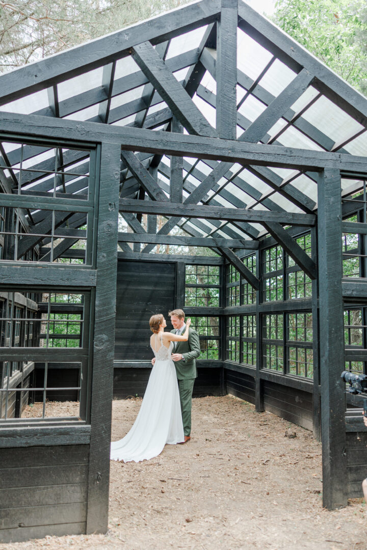 ivory north wedding venue first look for couple