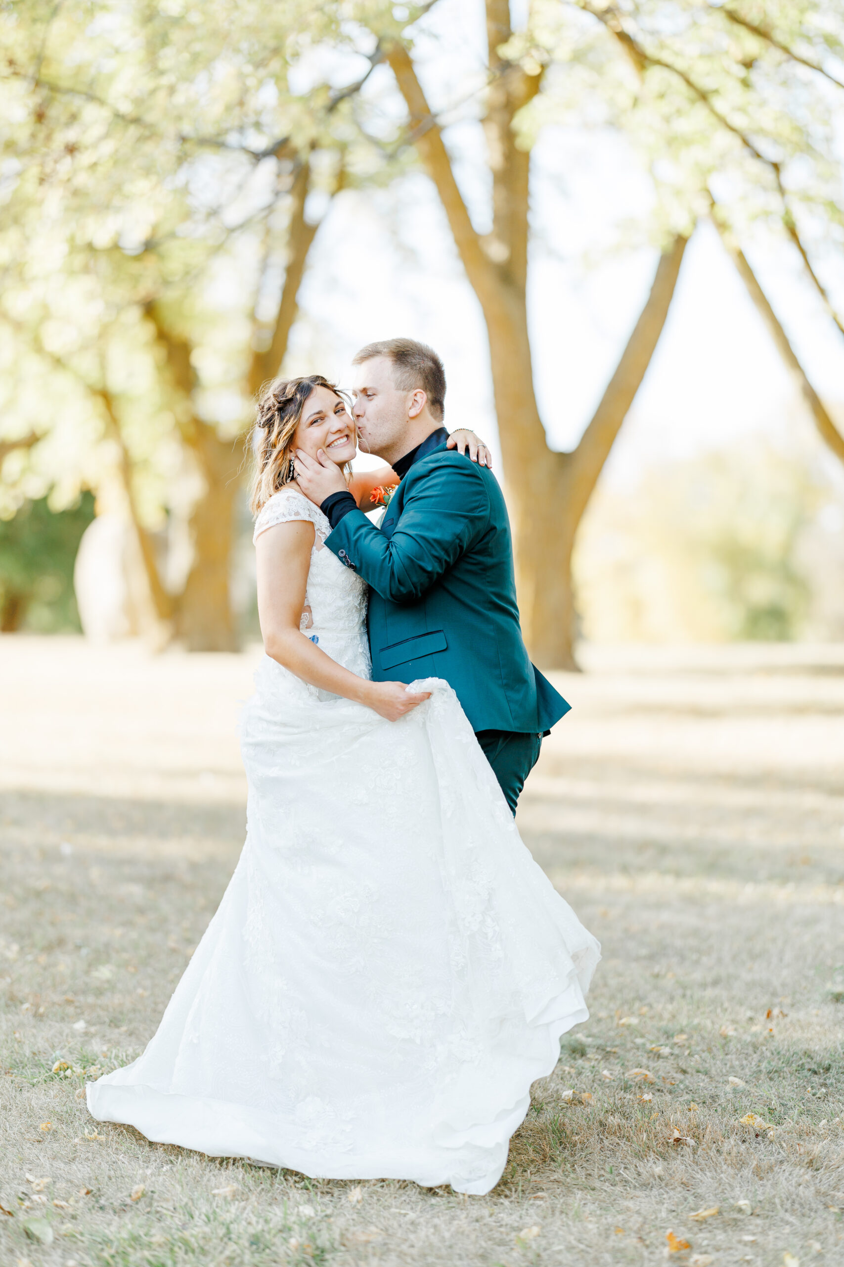 bridal portraits of couple at buffalo ridge resort in gary sd