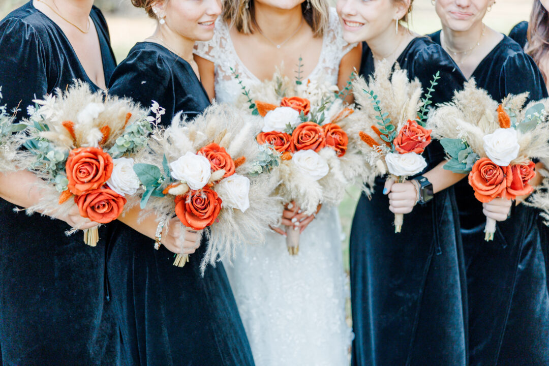 bridal party portraits of couple at buffalo ridge resort in gary sd