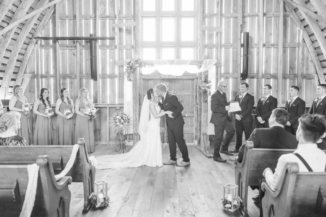 Historic Barn Loft Ceremony at Redeemed Farm Wedding MN