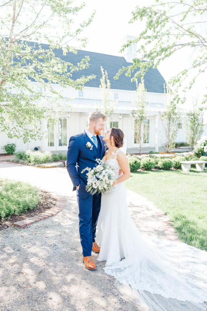 Bride and Groom after ceremony at Redeemed Farm Wedding MN