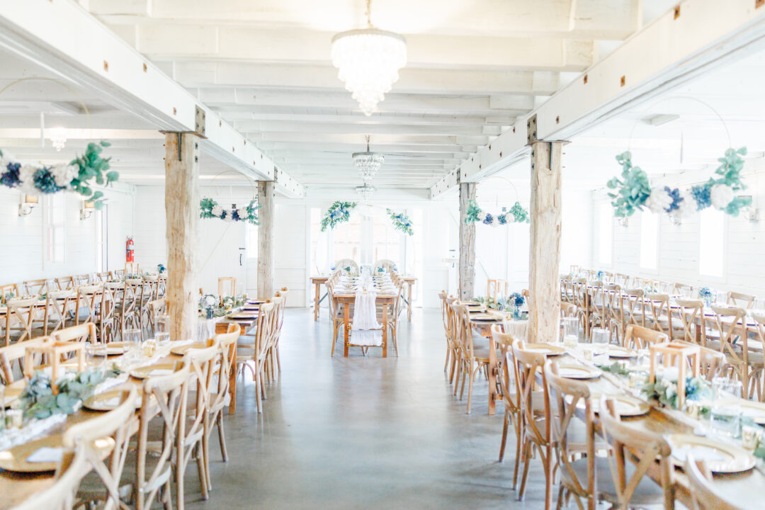 Reception area at Redeemed Farm wedding