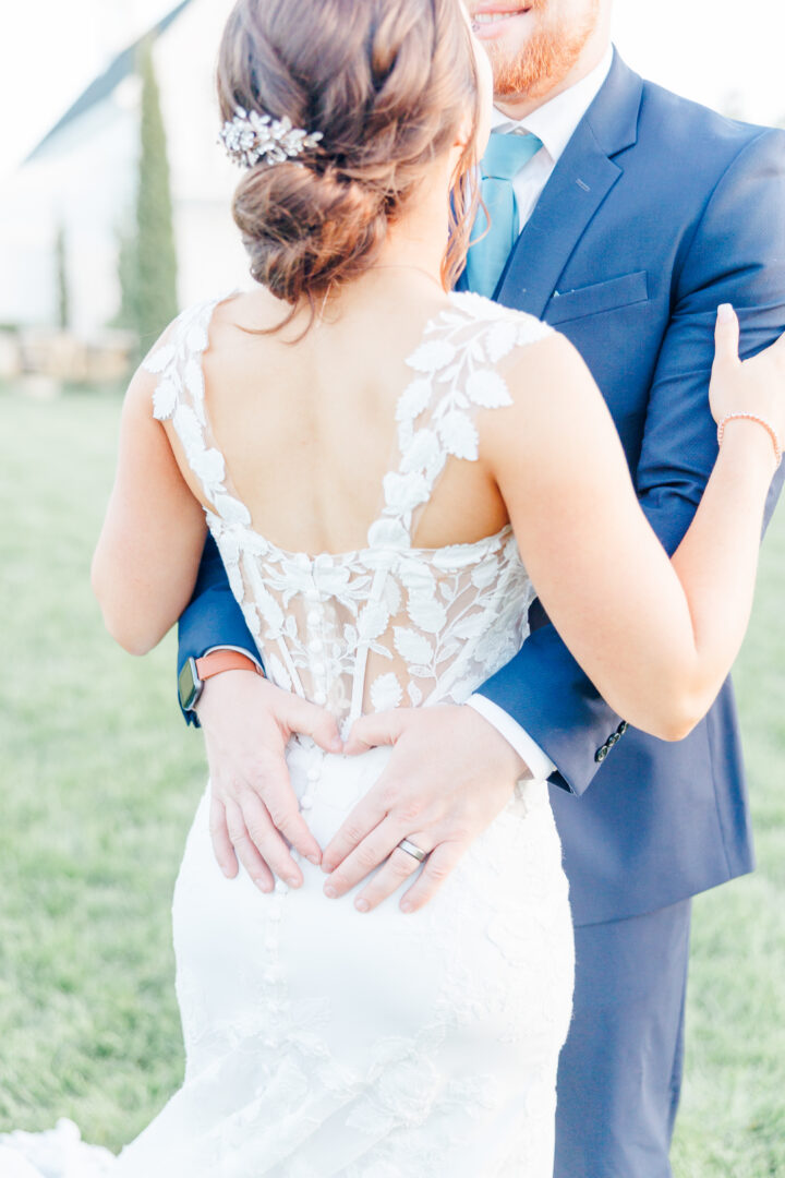 Sunset photos of bride and groom at Redeemed Farm in Scandia, MN