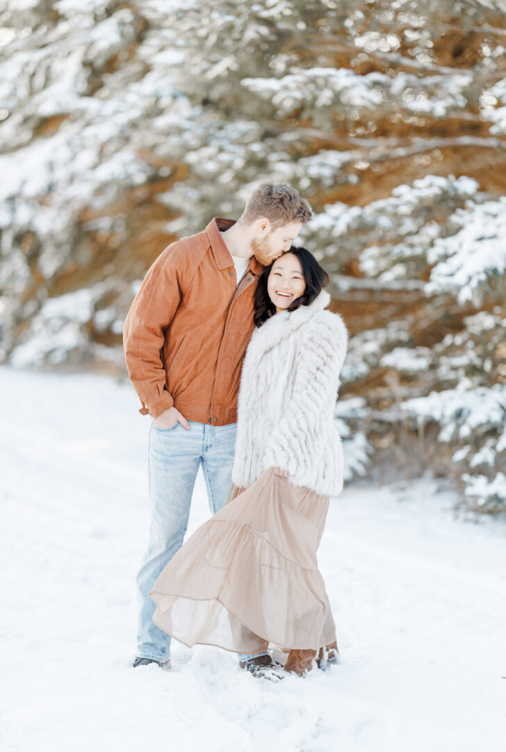 outdoor clear lake sd winter engagement session