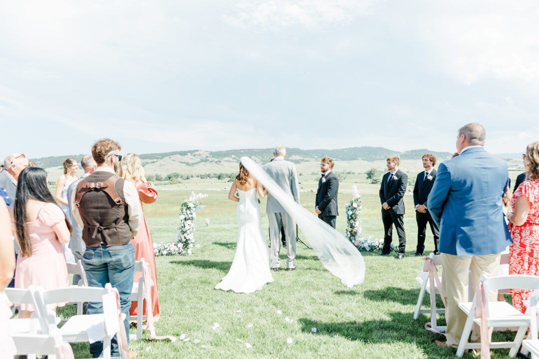 wedding ceremony at barn at aspen acres 