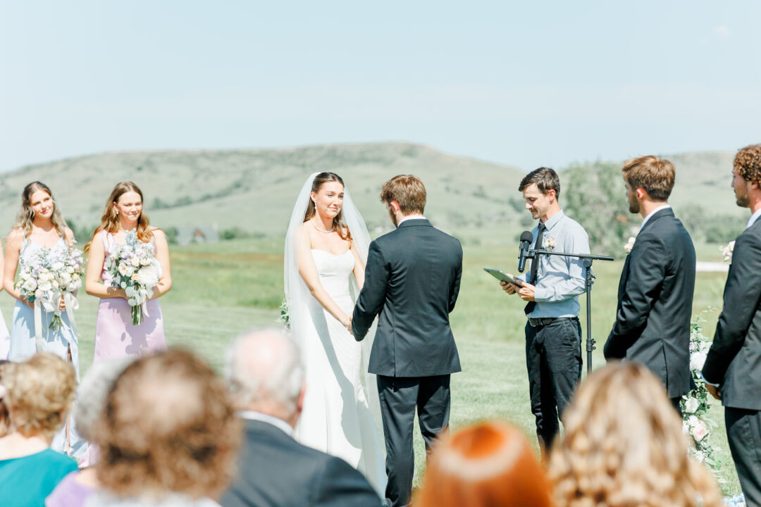 wedding ceremony at barn at aspen acres 