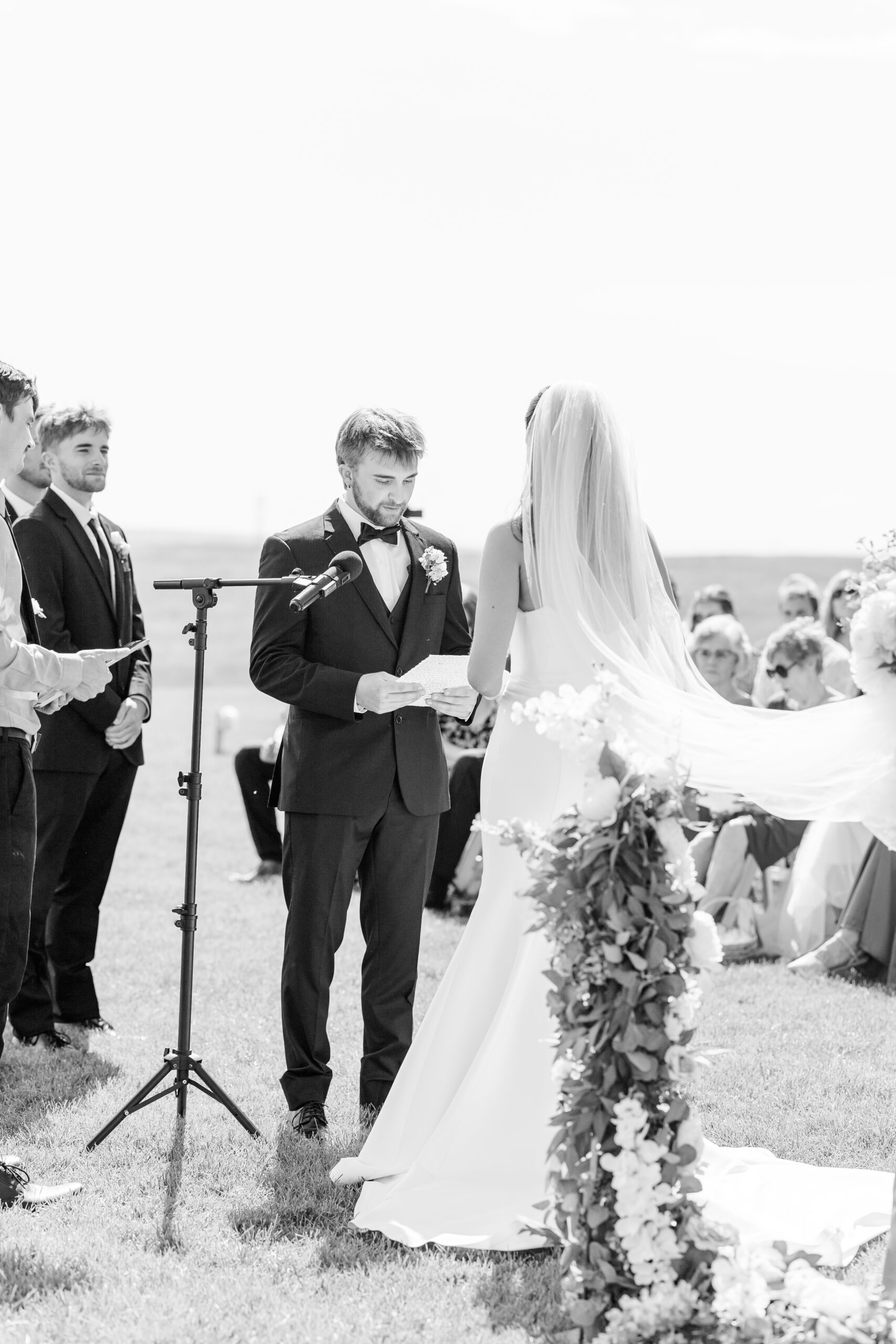 wedding ceremony at barn at aspen acres 