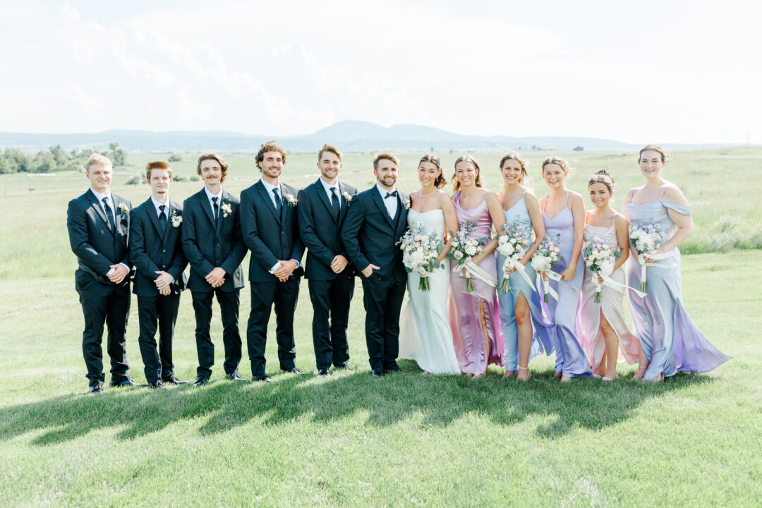 bridal party at spearfish south dakota wedding