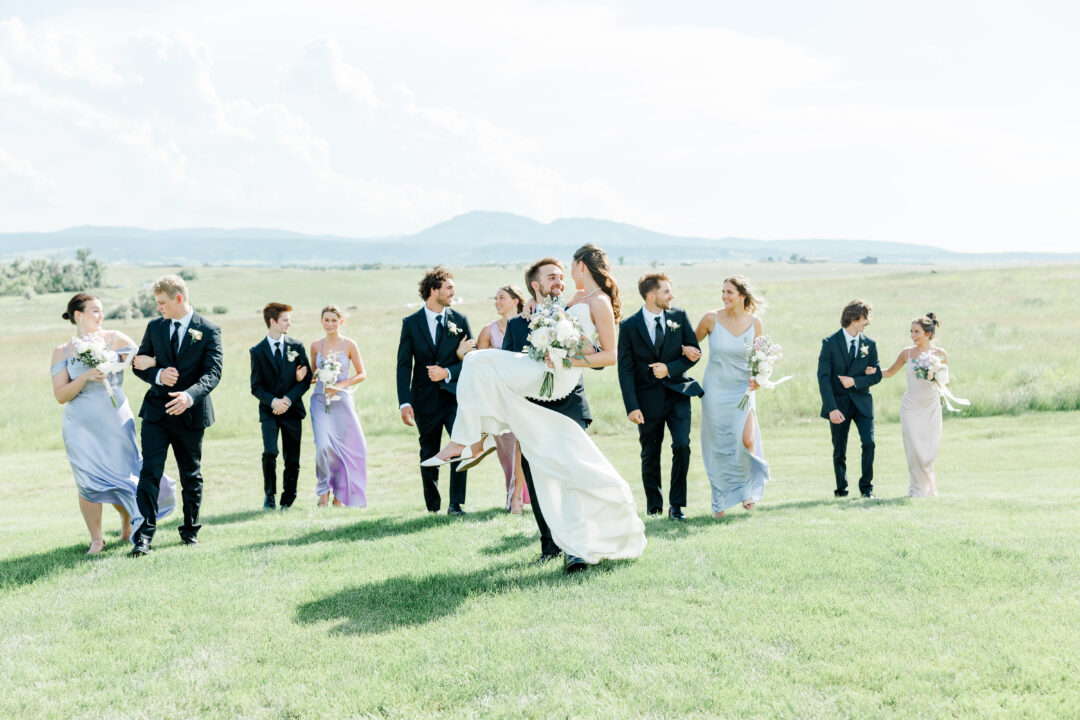 bridal party at spearfish south dakota wedding