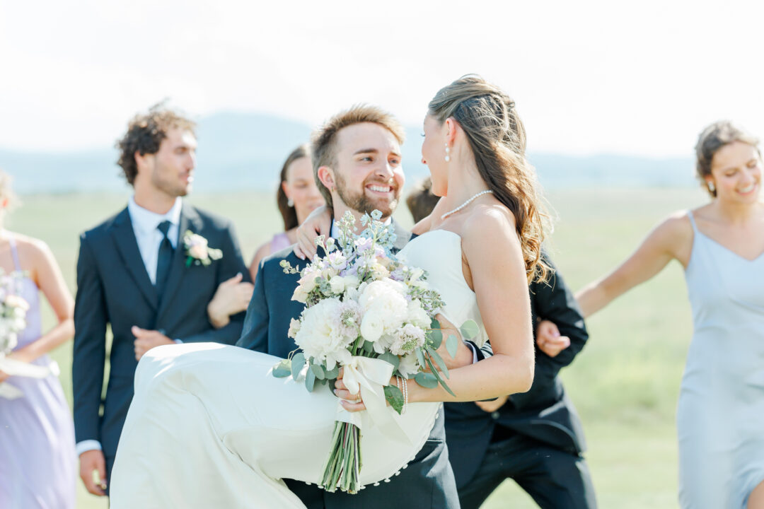 bridal party at spearfish south dakota wedding