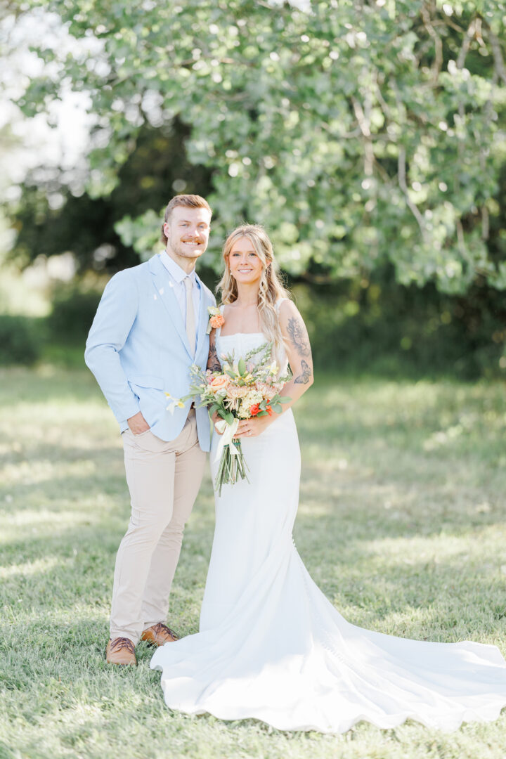 couple's photo at midway camp wedding in volga, south dakota
