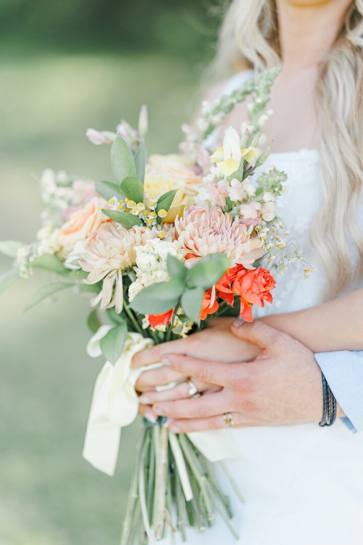 couple's photo at midway camp wedding in volga, south dakota