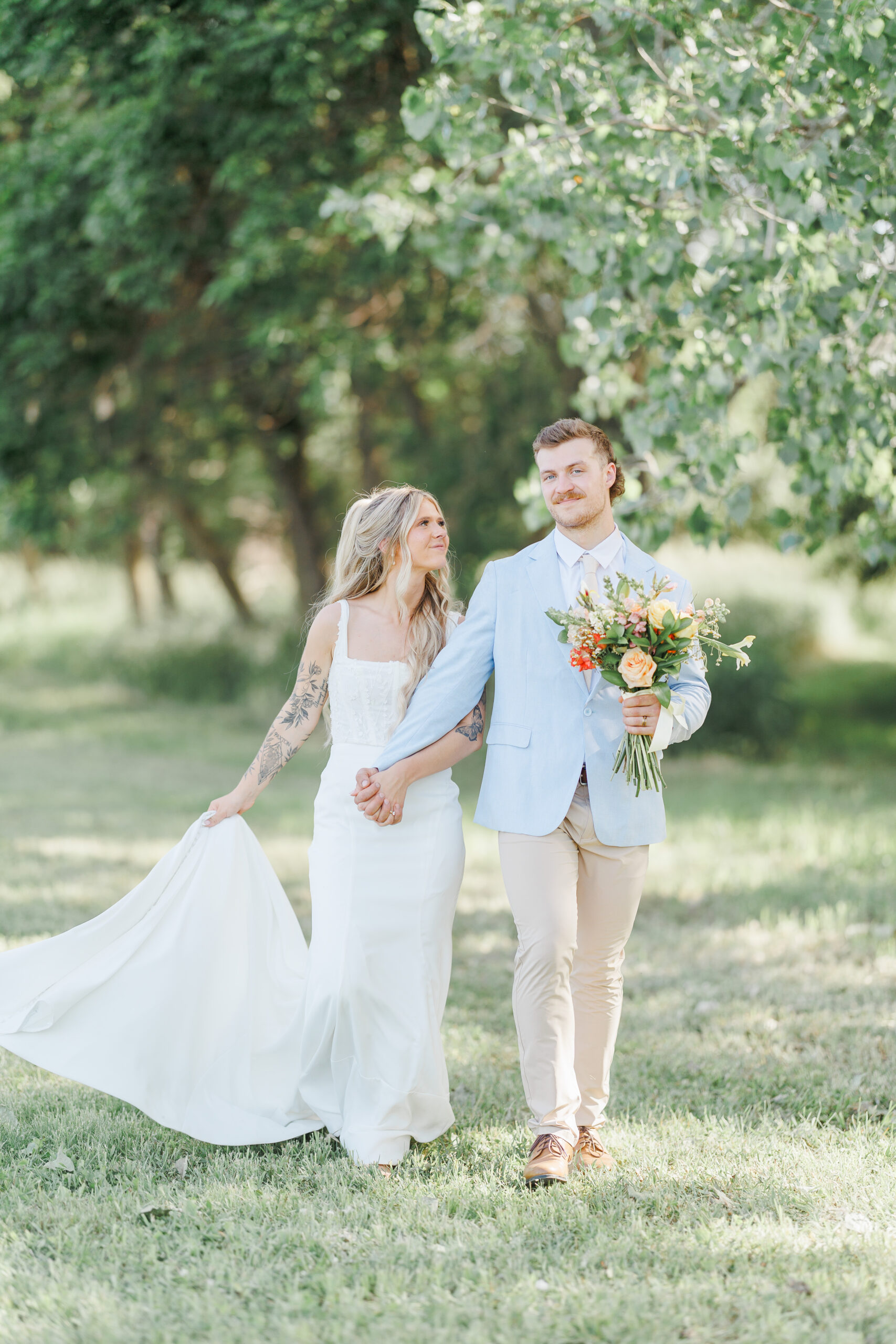 couple's photo at midway camp wedding in volga, south dakota