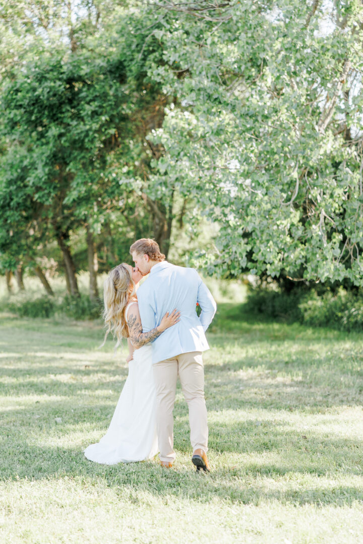 couple's photo at midway camp wedding in volga, south dakota