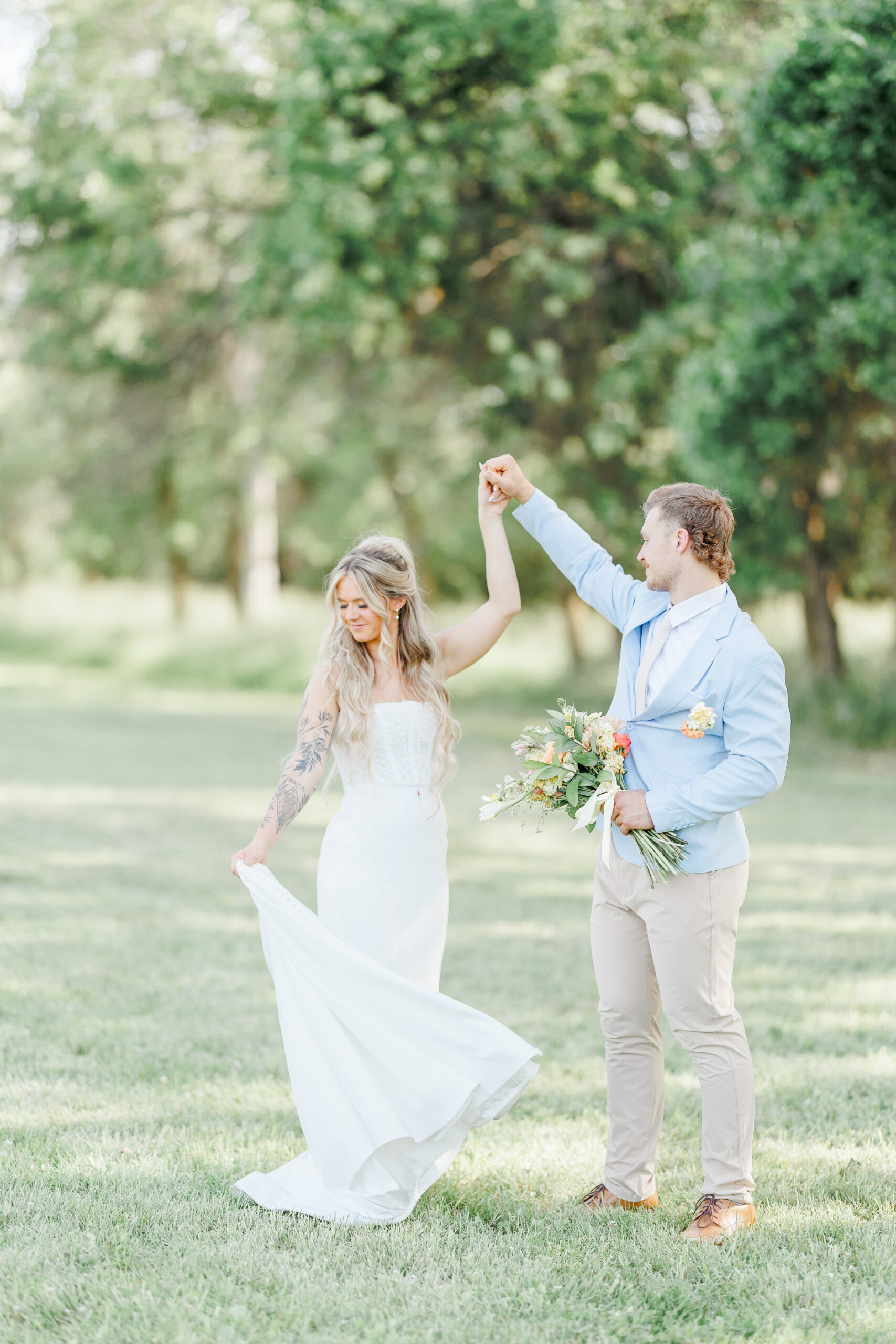 couple's photo at midway camp wedding in volga, south dakota