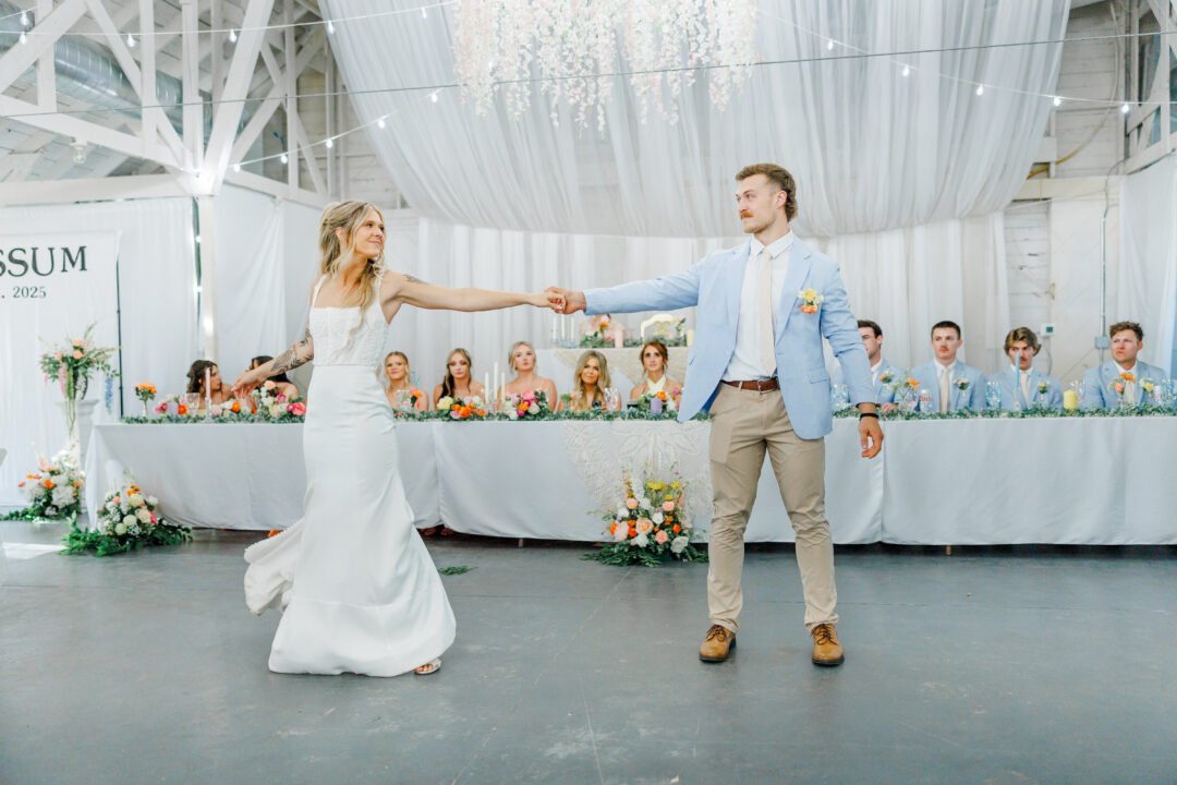 reception at midway camp wedding in volga, south dakota
