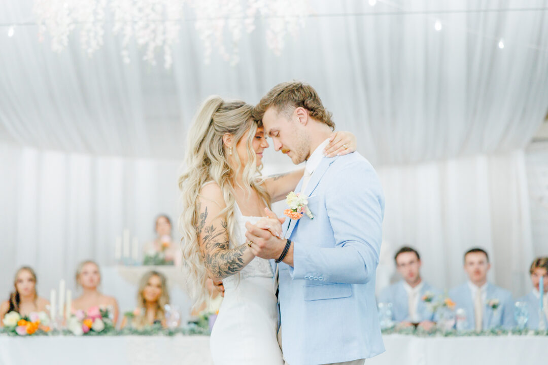 reception at midway camp wedding in volga, south dakota