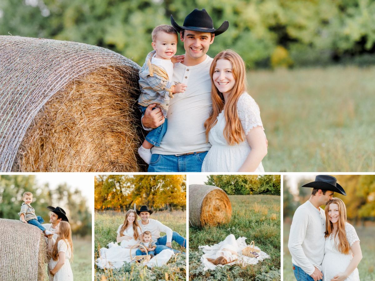 hay bale country maternity session in clear lake, sd