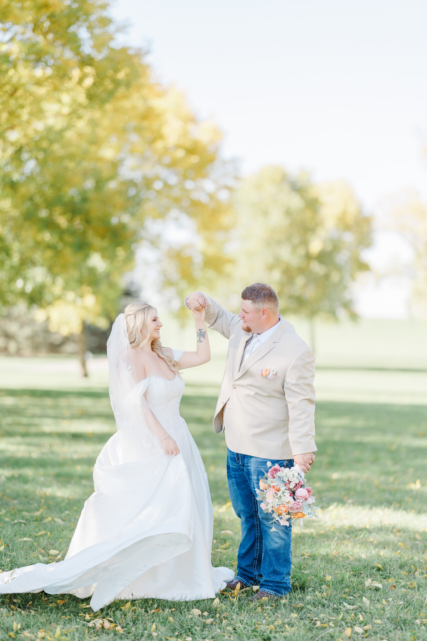 milbank sd wedding bride and groom portraits at lake farley park