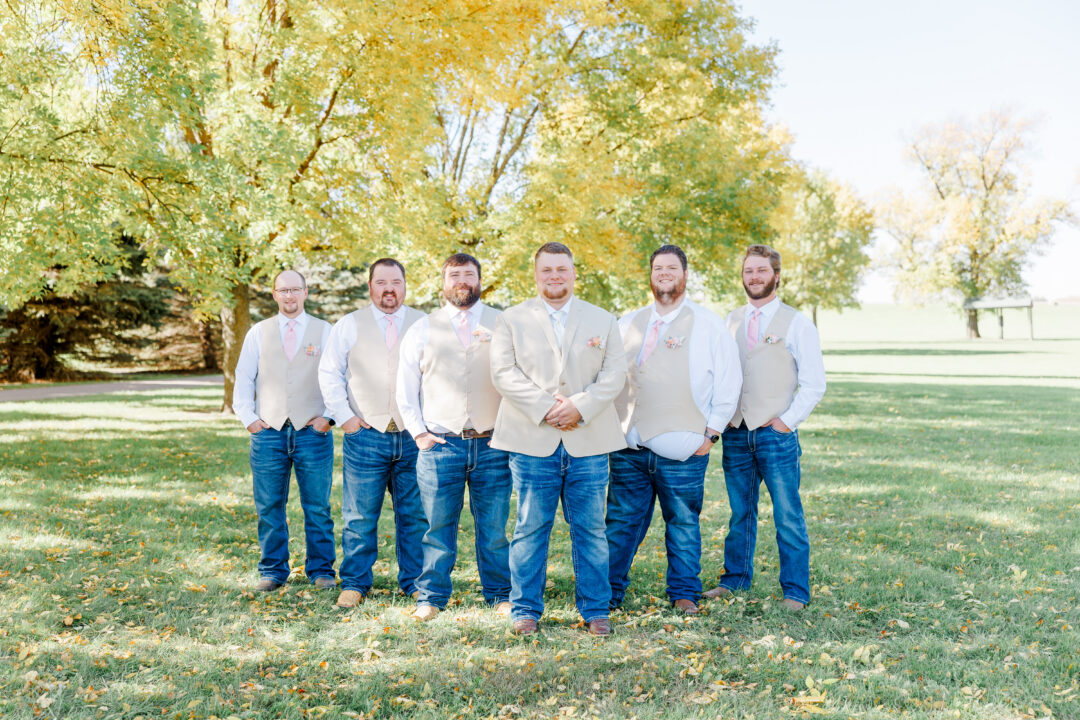 milbank sd wedding bridal party at lake farley park