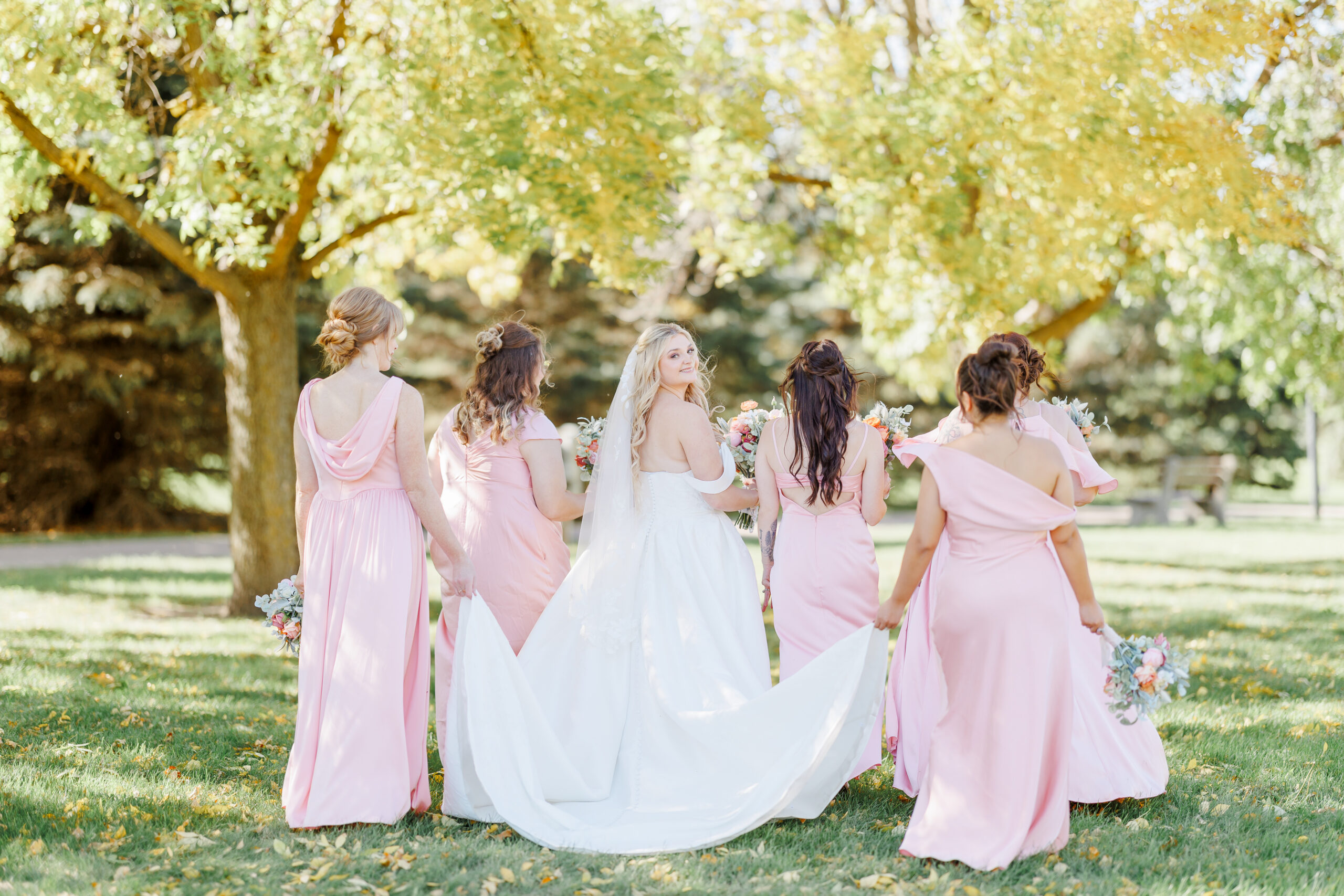 milbank sd wedding bridal party at lake farley park