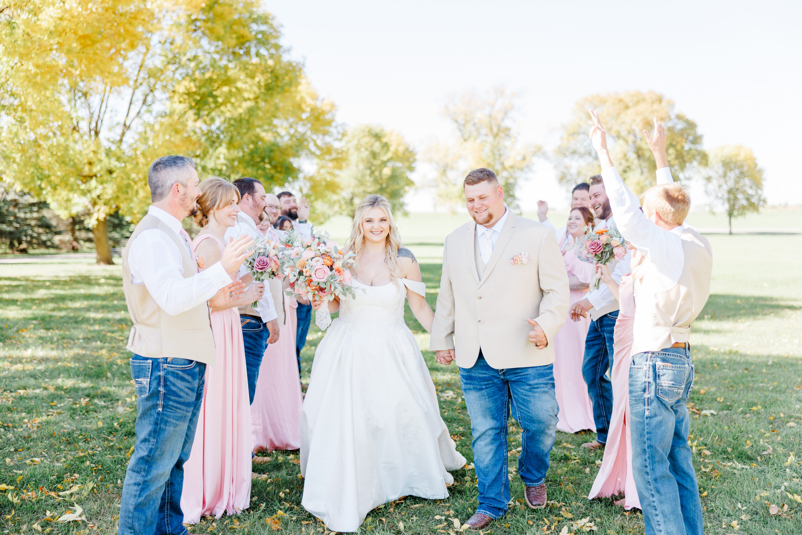 milbank sd wedding bridal party at lake farley park