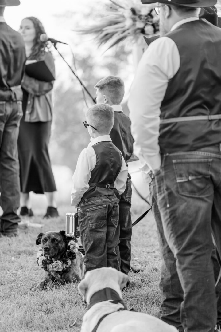 wedding ceremony at stable waters ranch in watertown sd