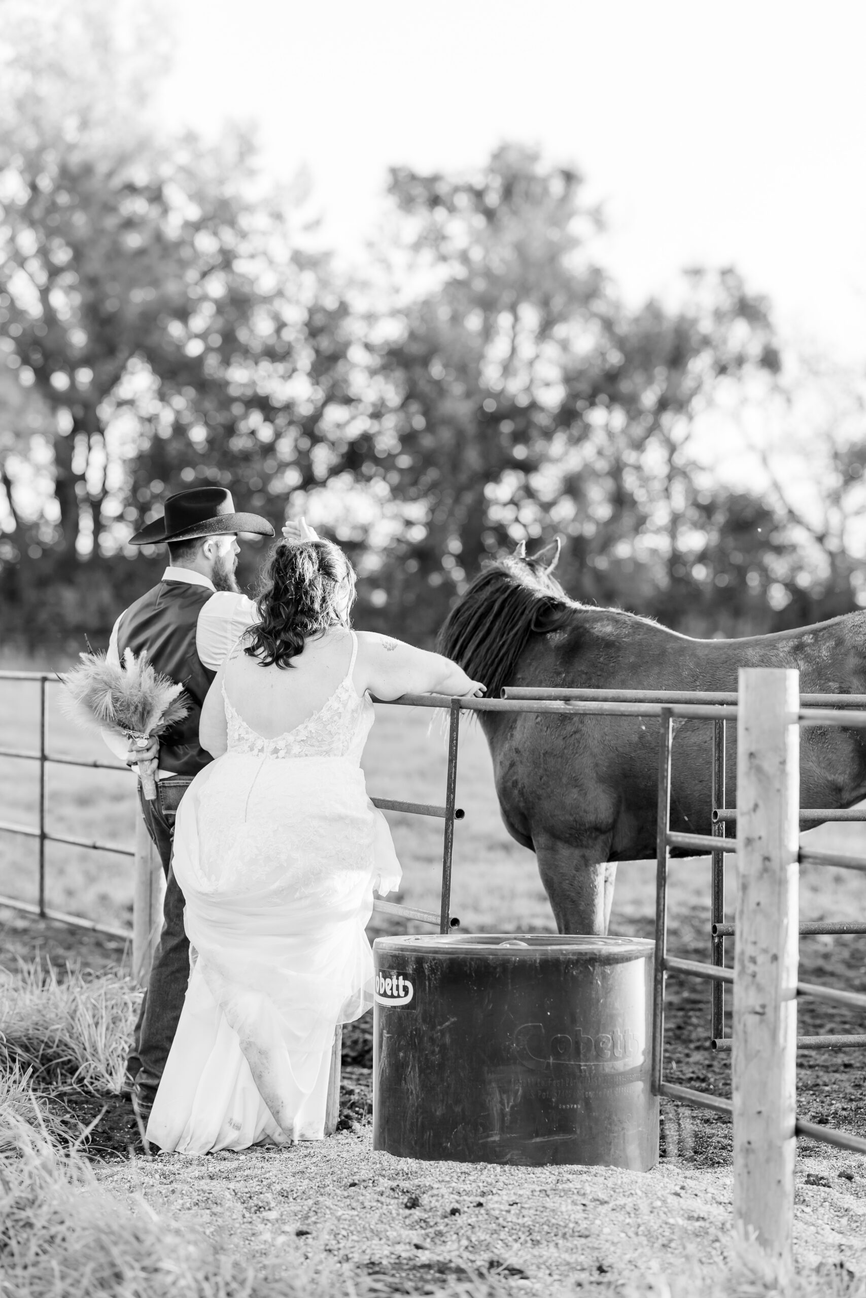 bride and groom portraits at stable waters ranch