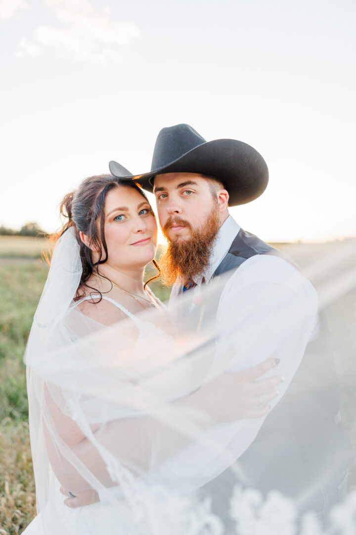 wedding couple at stable waters ranch