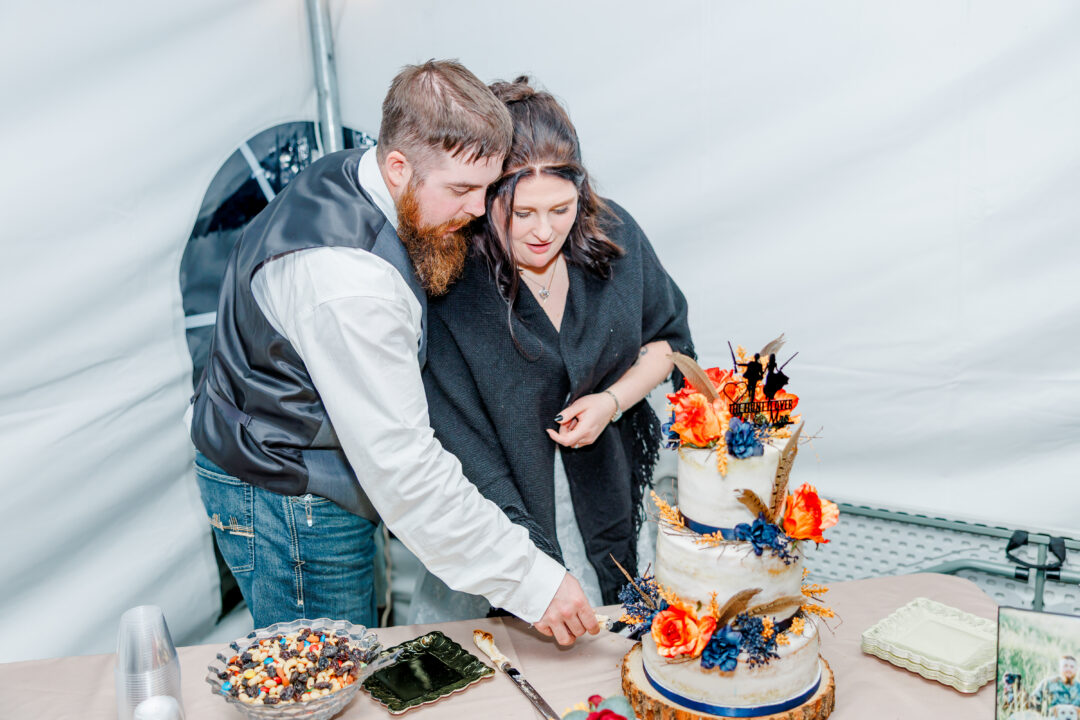 wedding reception in tent at stable waters ranch