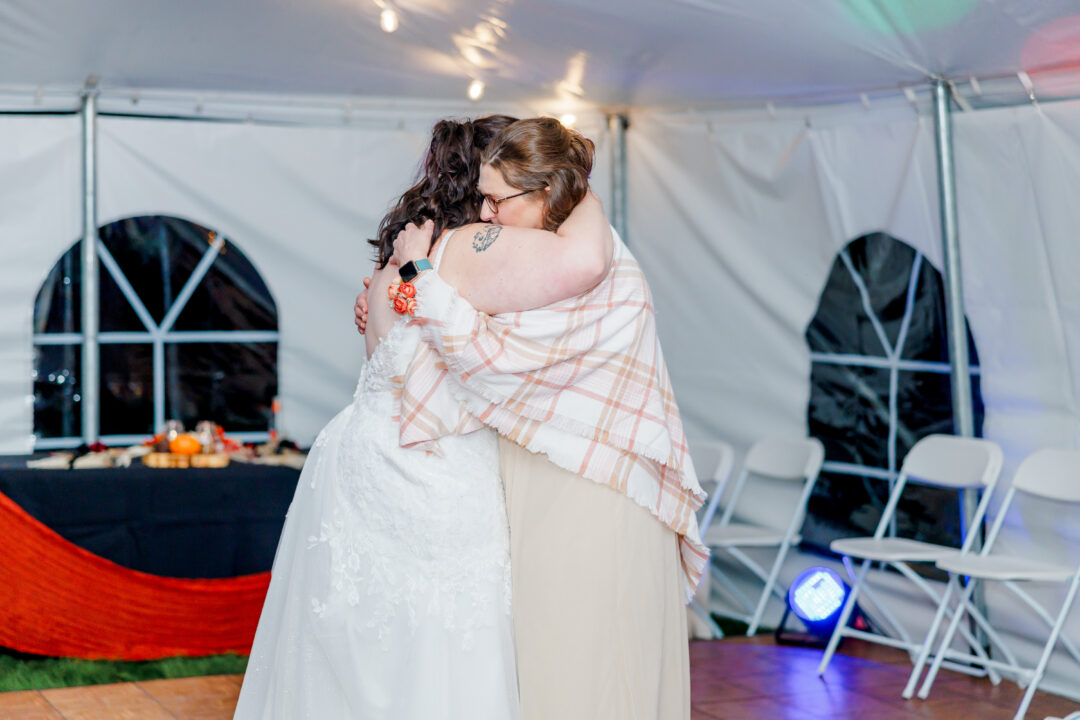 wedding reception in tent at stable waters ranch